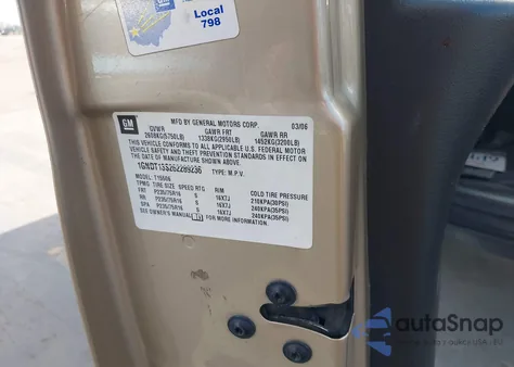 2006 Chevrolet Trailblazer Ls/Lt from USA, damaged, VIN 1GNDT13S262289236